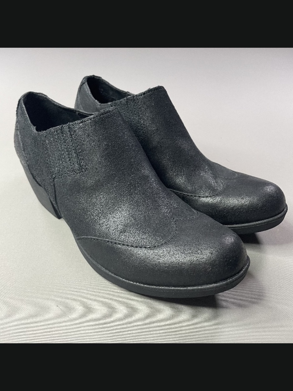 Korks Shoes Womens 8 black patina leather ankle boots booties western boho indie